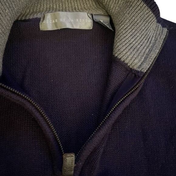 OSCAR DE LA RENTA 1/2 ZIP QUARTER ZIP SWEATER - Picture 3 of 6